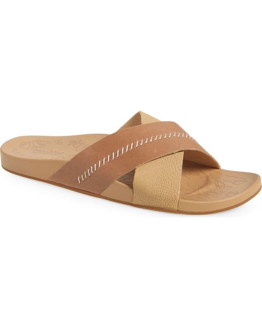 Olukai Brown Kipea Olu Slide Sandal