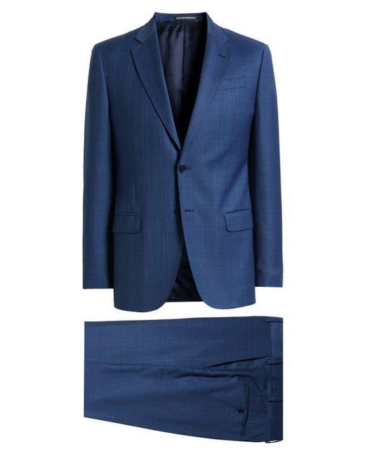 Emporio Armani Blue Check Wool Suit for men