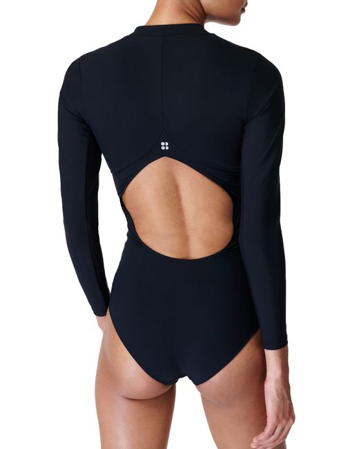 Sweaty Betty Blue Tidal Cutout One-piece Rashguard Swimsuit