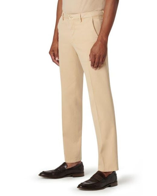 Bugatchi Natural Flat Front Stretch Chinos for men