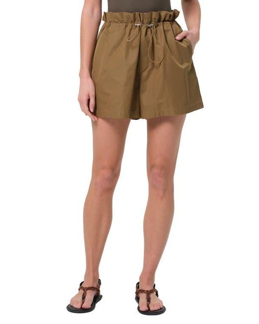 Agolde Natural Lydia Toggle Waist Cotton Blend Shorts