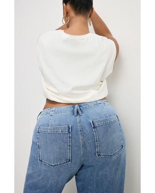 GOOD AMERICAN Blue Lite Drawstring Jeans