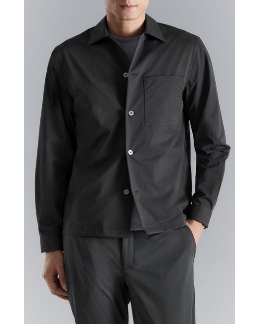 Mango Black Woven Overshirt for men