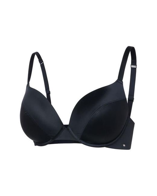 Savage x Fenty Black Slipp Satin Push-Up Plunge Bra
