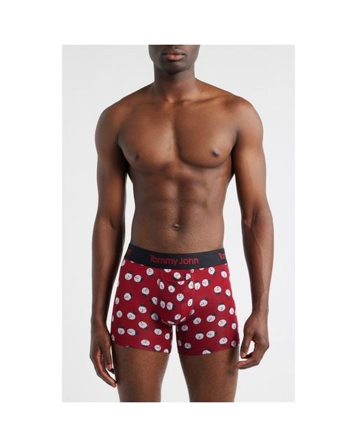 Tommy John Red Second Skin 4-Inch Boxer Briefs for men