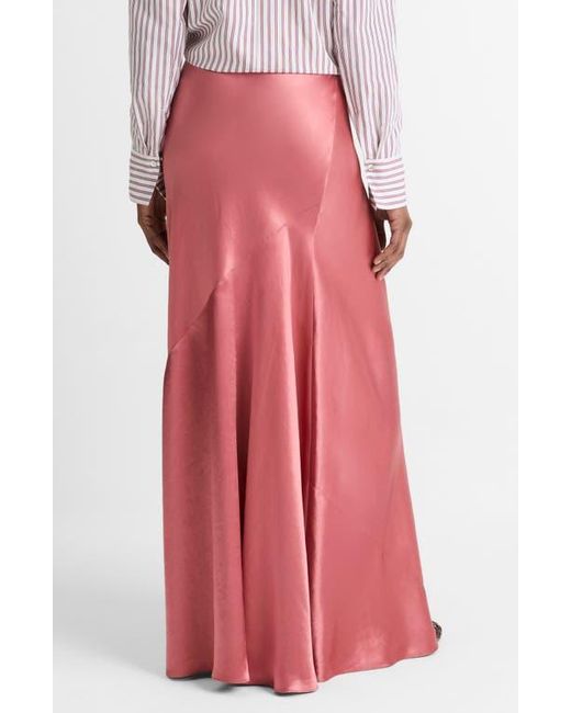 Vince Pink Satin Maxi Skirt
