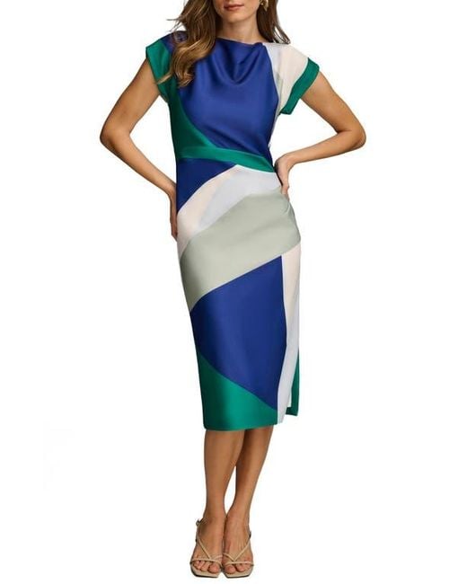 Donna Karan Colorblock Scuba Knit Midi Dress in Blue | Lyst Donna Karan Colorblock Scuba Knit Midi Dress in Blue | Lyst