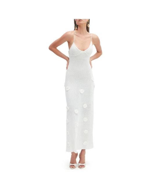 Bardot White Brody Knit Halter Dress