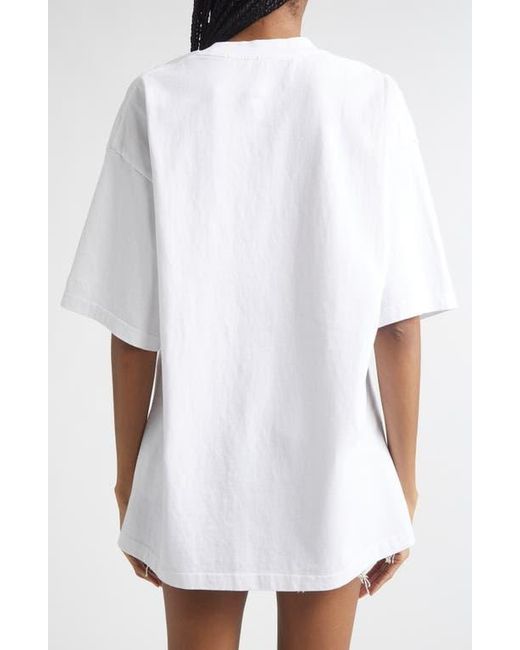alexander wang 26ss ice cube グラフィックT Alexander Wang Ice Cube Oversize Cotton Graphic T-Shirt in White