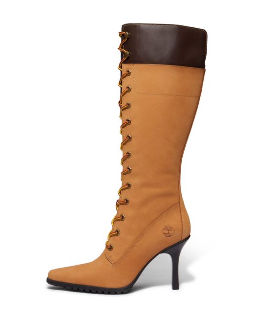 Timberland X Veneda Carter Lace up Knee High Boot in Brown Lyst