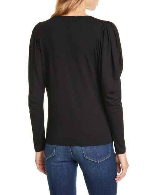 frame shirred sleeve denim shirt