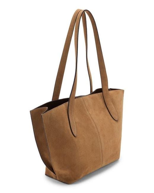 Mango Brown Mini Suede Shopper Bag