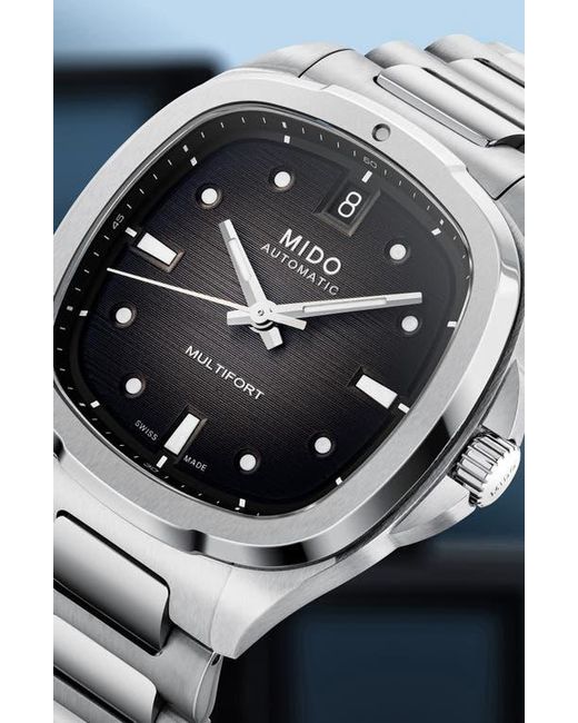MIDO Metallic Multifort Square Automatic Bracelet Watch, 35Mm