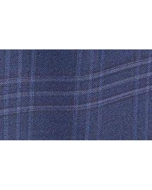 Peter Millar Blue Tailored Fit Plaid Wool Sport Coat for men