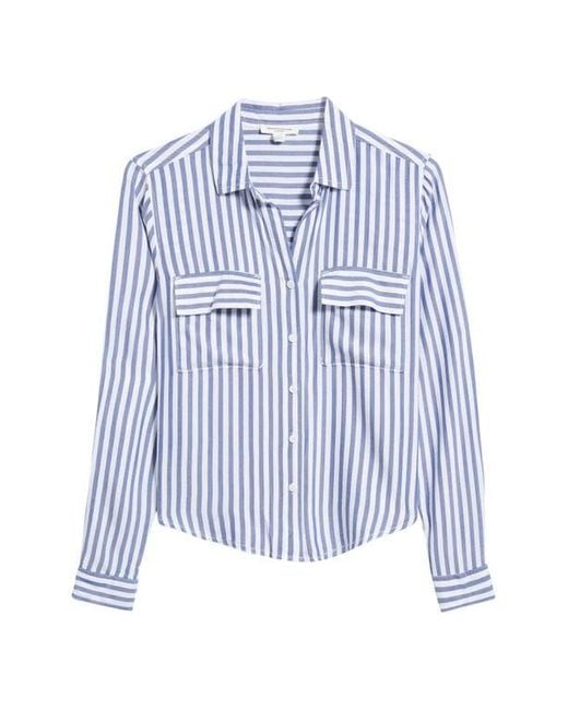 Beach Lunch Lounge Blue Fallon High-Low Button-Up Shirt