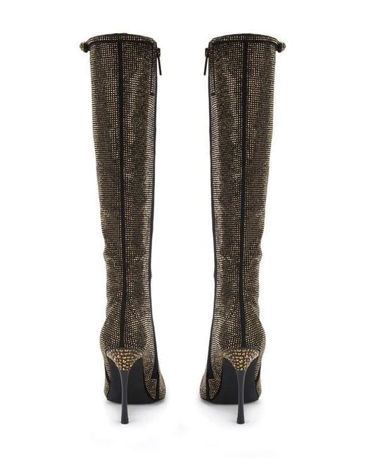 Kurt Geiger Brown Mayfair Pointed Toe Knee High Boot