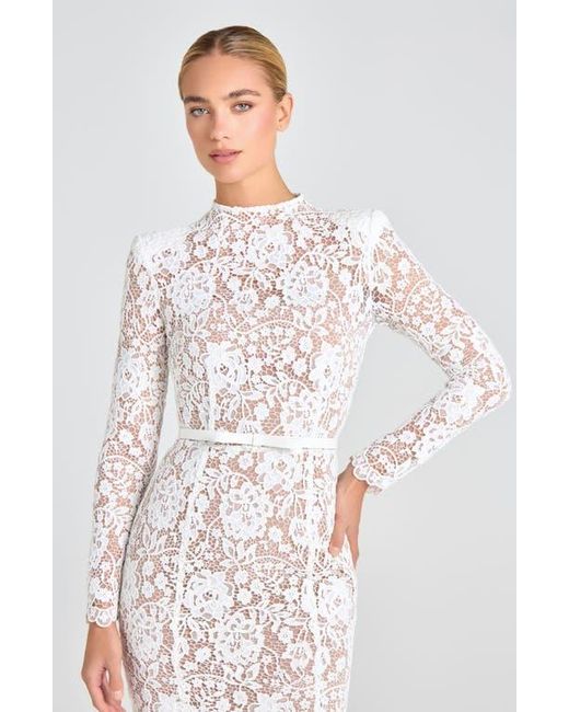 warehouse orange lace dress Orange sleeveless floral lace midi dress main image 1