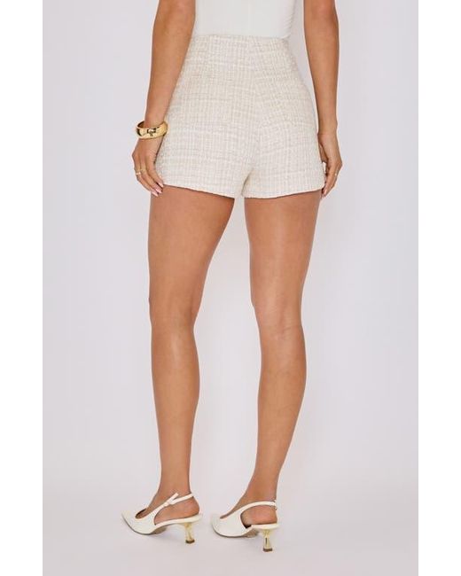 Vici Collection White Paige High Waist Tweed Shorts