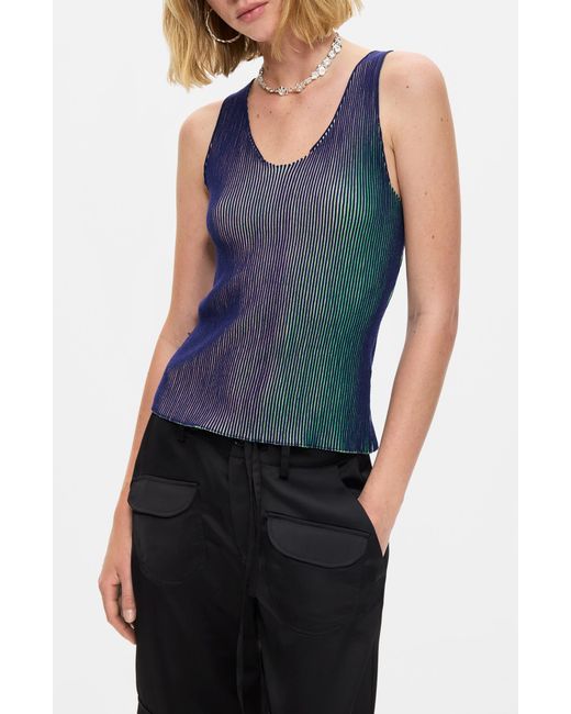 Desigual Blue Gradient Rib Tank