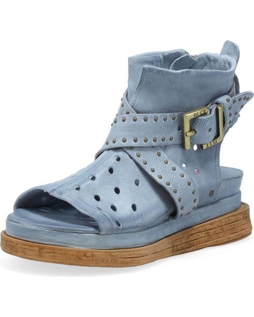 A.s.98 Blue Lorrie Open Toe Bootie