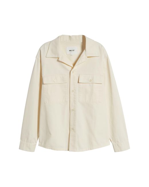 NN07 White Roger Organic Cotton Shirt Jacket for men