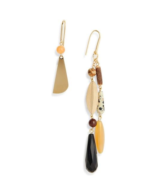 Isabel Marant Metallic Mismatched Drop Earrings