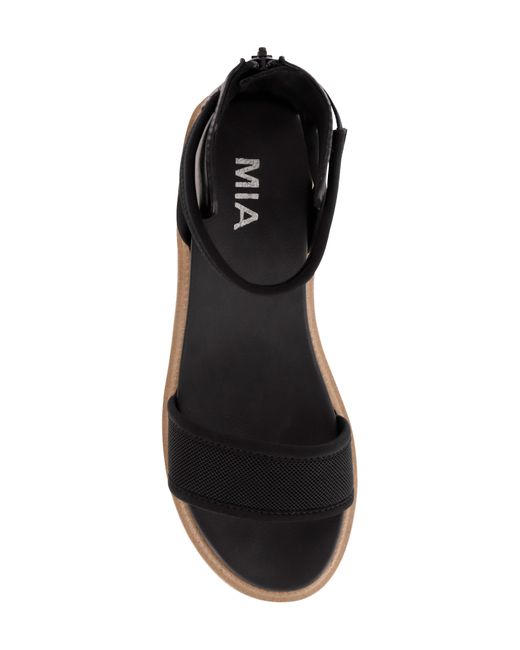 MIA Black Jinger Platform Wedge Sandal