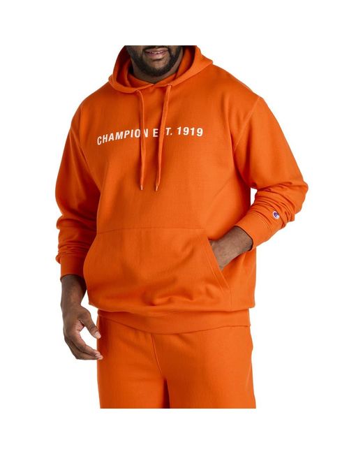 Champion Orange Big & Tall Power Blend Hoodie for men