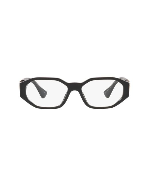 Versace Black 56Mm Irregular Optical Glasses for men