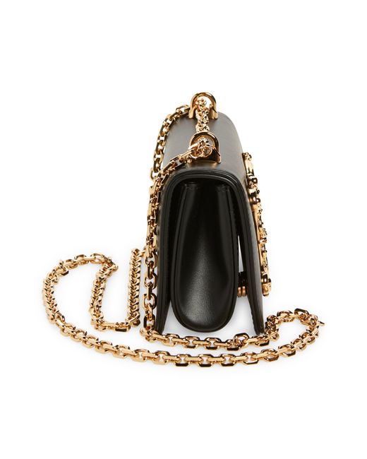Dolce & Gabbana Black Girls Logo Leather Phone Crossbody Bag