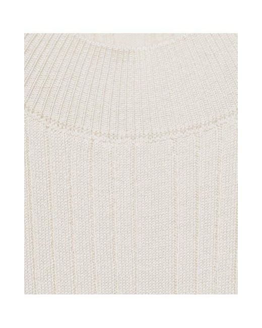 Mango White Sleeveless Side Slit Knit Tunic