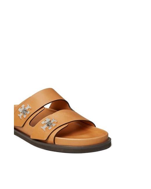 Tory Burch Brown T Lock Sport Slide Sandal