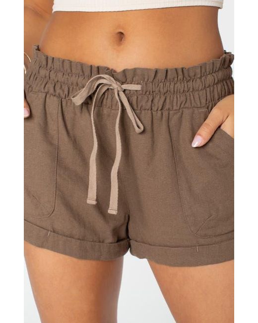 Roxy Multicolor Lagoon Linen Blend Drawstring Shorts