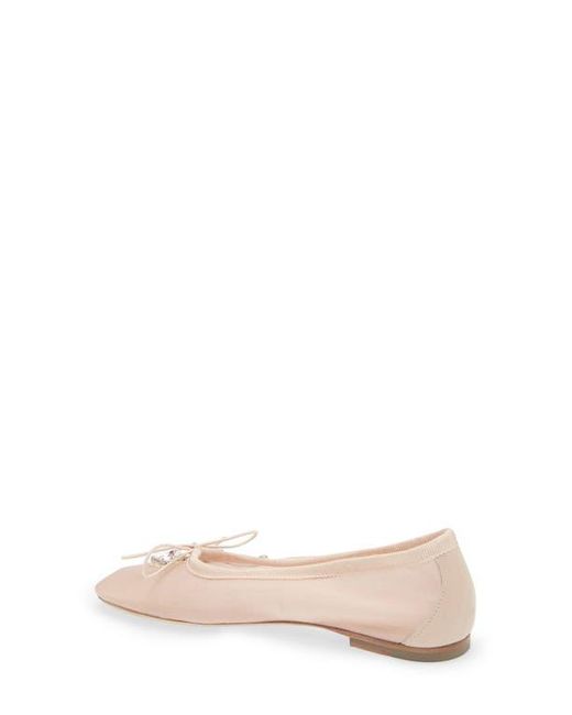 Simone Rocha Pink Embellished Flower Mesh Ballerina Flat