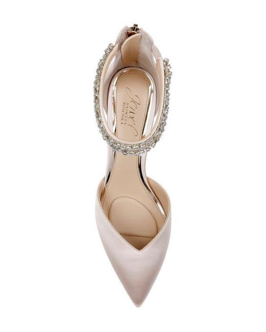 Badgley Mischka White Maya Ankle Strap Pointed Toe Pump