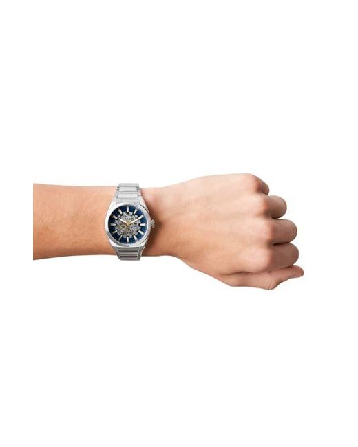 Fossil Gray Everett Skeleton Bracelet Watch, 42Mm for men