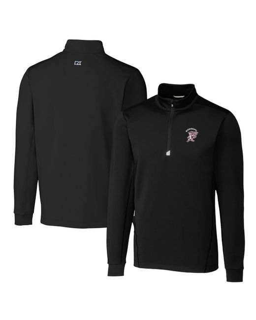 Cutter & Buck Black Mississippi State Bulldogs Big & Tall Traverse Stretch Quarter-zip Pullover Top At Nordstrom for men