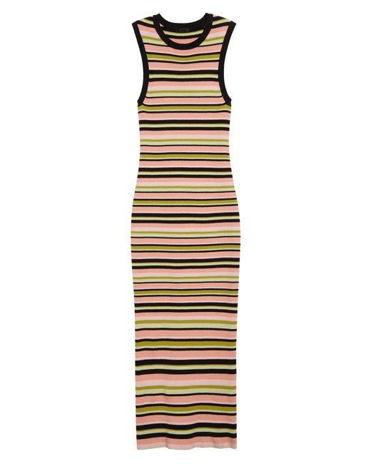 ATM Multicolor Stripe Rib Tank Dress
