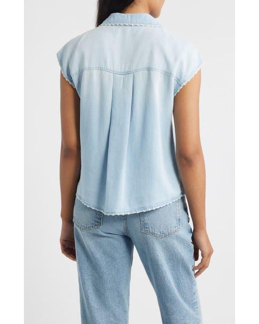 Cloth & Stone Blue Trim Chambray Shirt