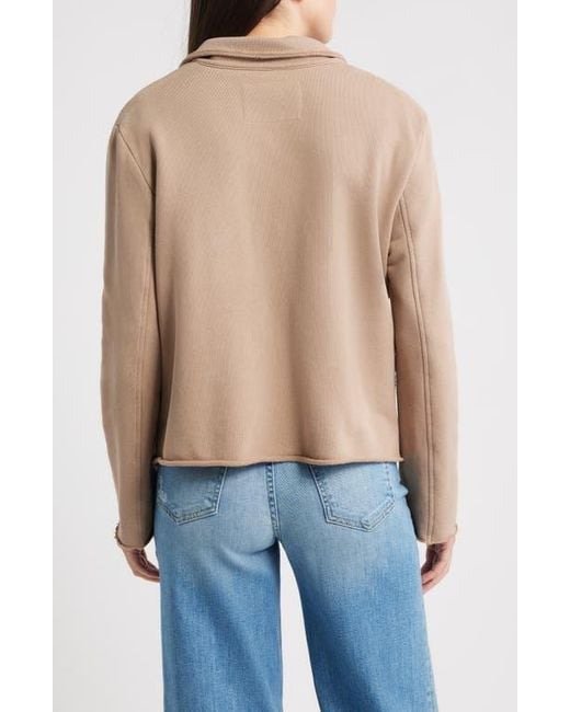 Frank & Eileen Blue French Terry Crop Peacoat