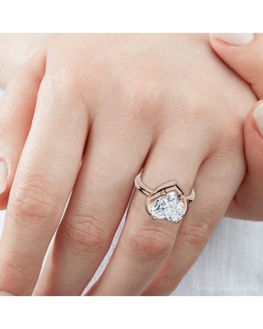 Bliss Diamond Multicolor Certified 2 1/2Ct Heart Diamond Button Engagement Ring 14K Or Pt Lab Grown
