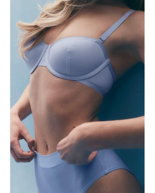 CUUP Blue The Balconette Mesh Underwire Bra