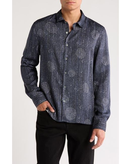 John Varvatos Blue Luc Pattern Button-Up Shirt for men