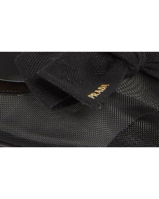 Prada Black Mesh Bow Slingback Pump