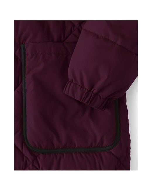 Lands' End Red Plus Size Featherfree Insulated Diamond Quilted Maxi Coat