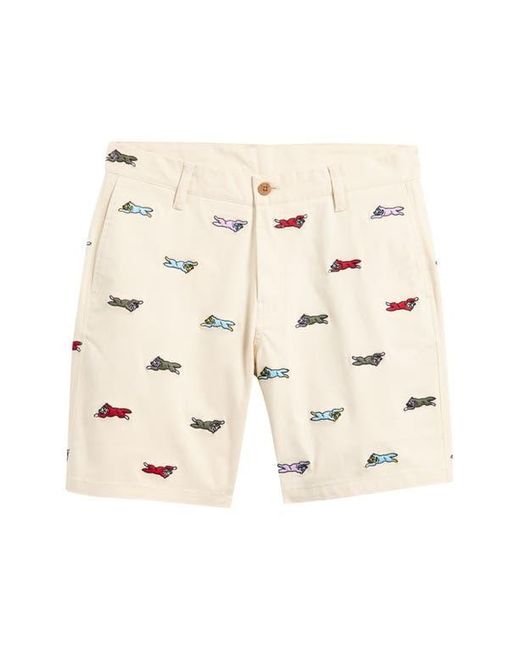 ICECREAM Natural Universe Embroidered Flat Front Cotton Shorts for men