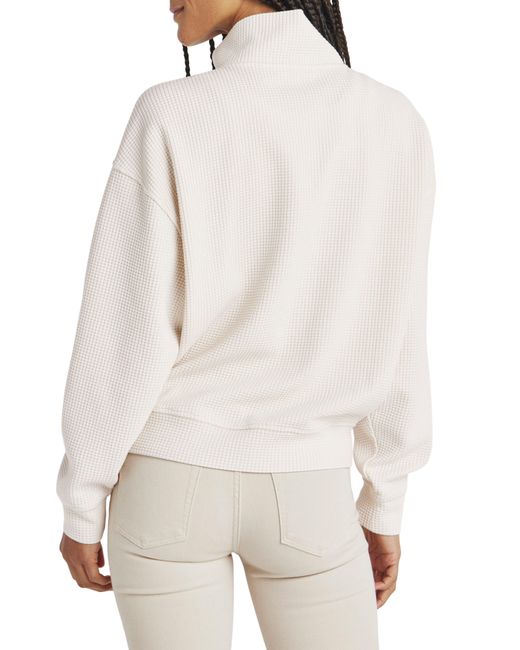 Splendid White Thermal Quarter Zip Sweatshirt