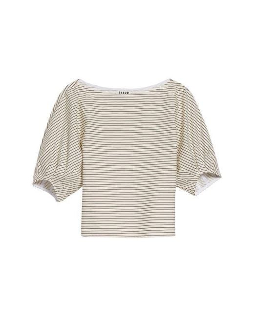 Staud Gray Didi Stripe Top