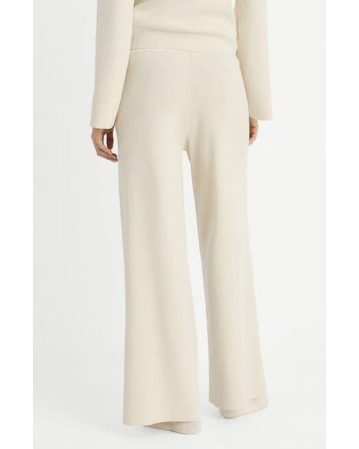 Mango Natural Wide Leg Rib Drawstring Pants