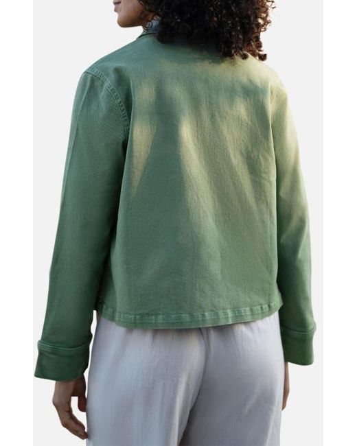 Yumi' Green Canvas Patch Pocket Jacket